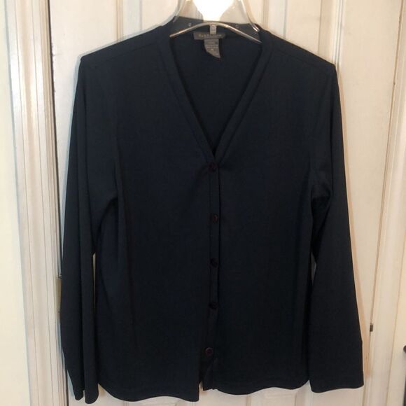 Vintage van Heusen Wms Sz M Navy Blue Cardigan, lightweight used good condition - Picture 6 of 15